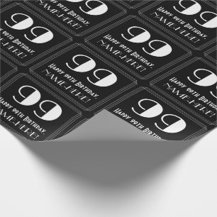 Papel De Regalo 99º cumpleaños - Aspecto inspirado en el Art Deco