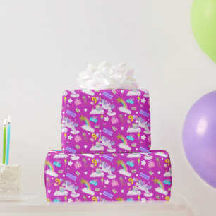 Papel De Regalo 9.º Púrpura del Patrón Unicornio