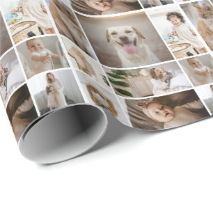 Papel De Regalo 9 Collage de Fotos Personalizado