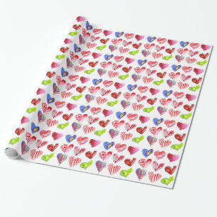 Papel De Regalo 9 Diseños de corazones de amor