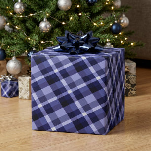 Papel de regalo a cuadros azul marino de moda