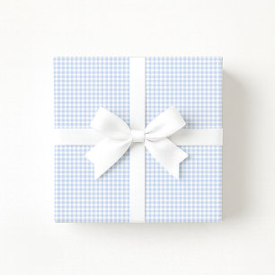 Papel de regalo a cuadros azul pastel elegante