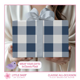 Papel de regalo a cuadros Blue Buffalo