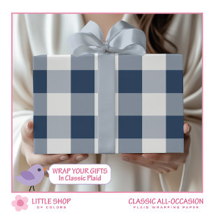 Papel de regalo a cuadros Blue Buffalo