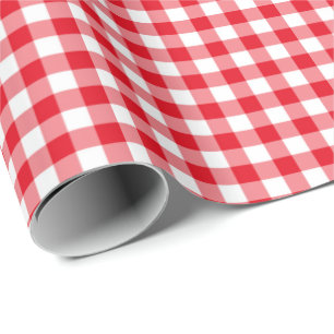 Papel de regalo a cuadros rojo clásico