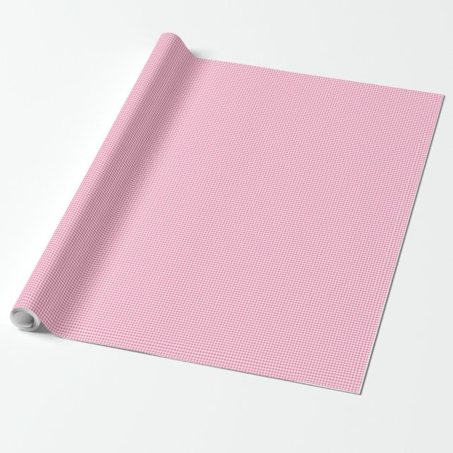 Papel de regalo a cuadros rosa y blanco (Desenrollado)