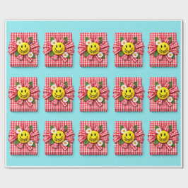 Papel de regalo a cuadros Sé feliz