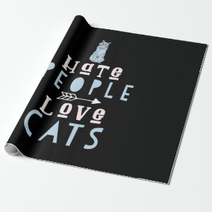 Papel De Regalo A Los Gatos Me Encantan Los Gatos Y La Gente