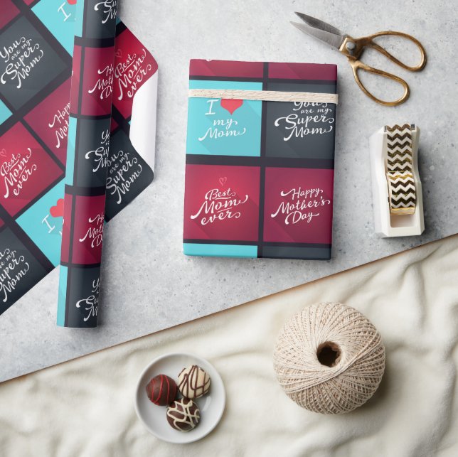 Papel De Regalo A mamá con amor (Artesanía)