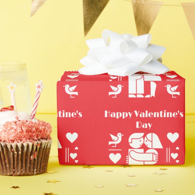 Papel De Regalo A modern Bauhaus-style Valentine’s Day (Fiesta de cumpleaños )