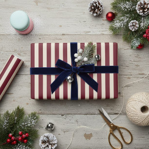 Papel de regalo a rayas de color arándano profundo