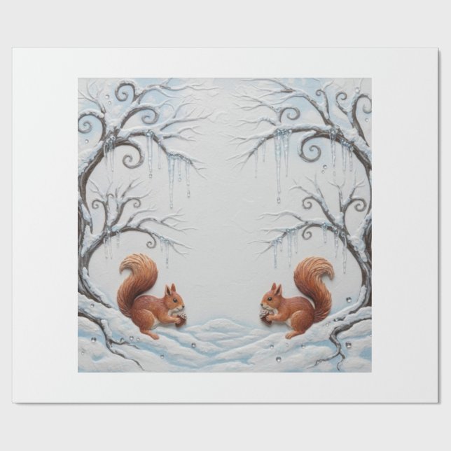 Papel De Regalo A Tale Between Branches and Snowflakes (Superficie plana)