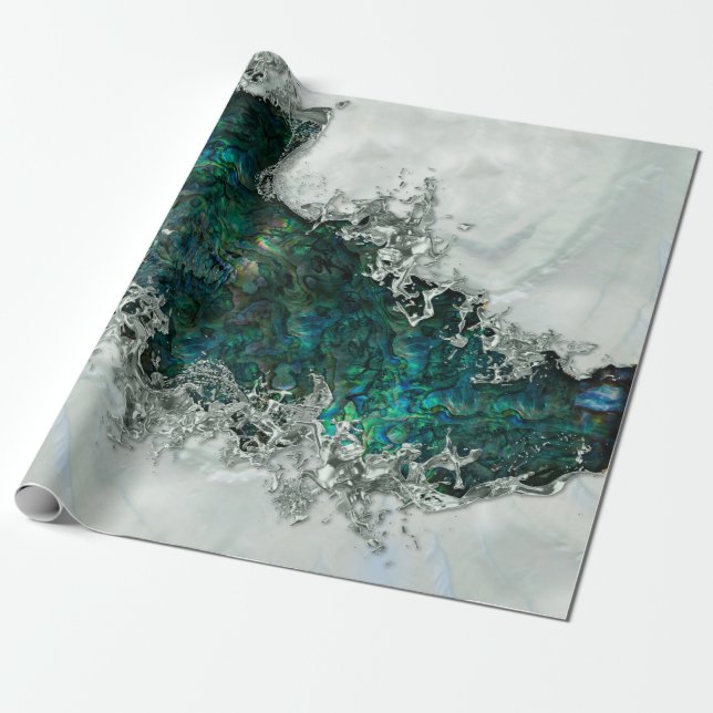 Papel De Regalo Abalone Shell Pearl y Silver 1 (Desenrollado)