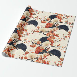 Papel De Regalo Abanico de Flor de Cerezo Japonesa Patrón (6)