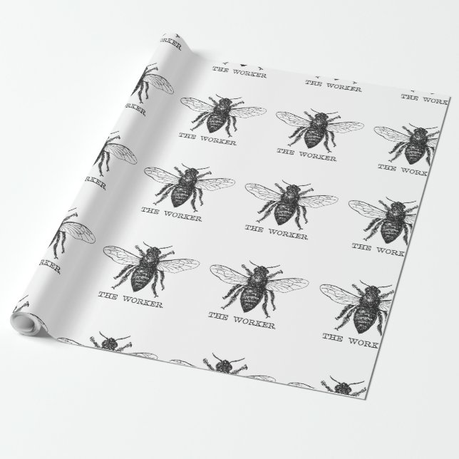 Papel De Regalo Abee Worker Honey Black Bumblebee (Desenrollado)