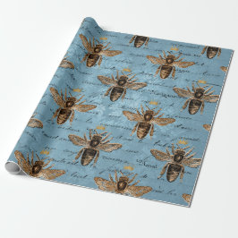Papel De Regalo Abeja azul de vintage