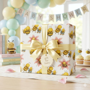 Papel De Regalo Abeja Bumblebee Adorable Mamá y Bebé Abeja 