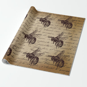 Papel De Regalo Abeja de Miel Decoupage Antiguo