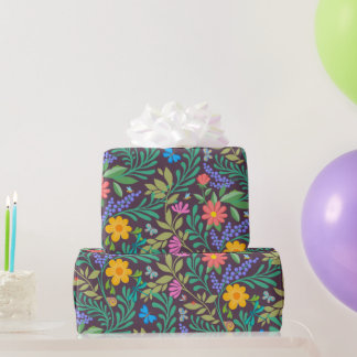 Papel De Regalo Abeja de miel, galimatías, mariposa, libélula y fl