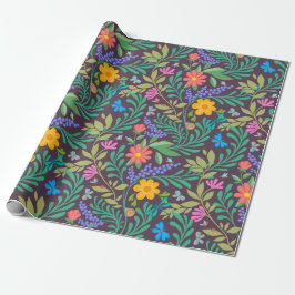 Papel De Regalo Abeja de miel, galimatías, mariposa, libélula y fl