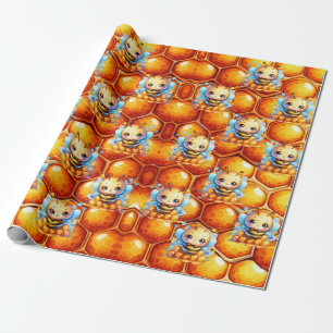Papel De Regalo Abeja de miel y Baby Shower de Honeycomb