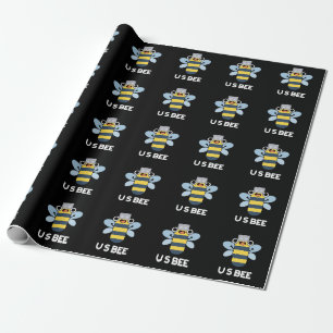 Papel De Regalo Abeja divertida USB juego de palabras técnico fond