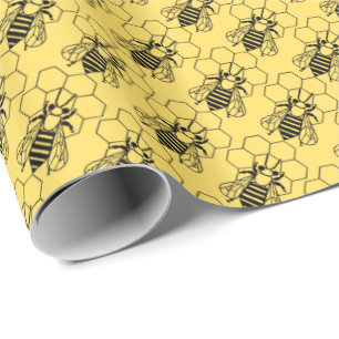 Papel de regalo - abeja en el panal