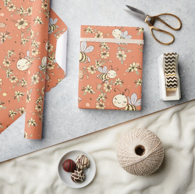 Papel De Regalo Abeja linda  (Artesanía)