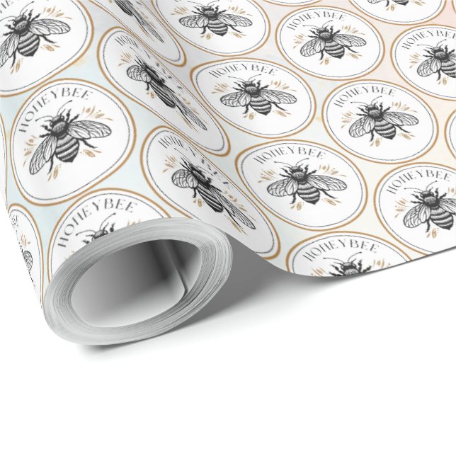 Papel De Regalo Abeja Melífera (Esquina del rollo)