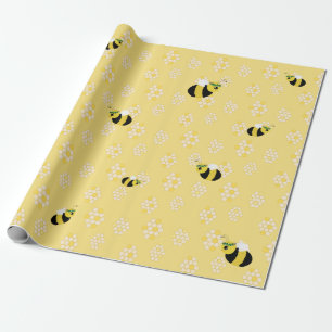 Papel De Regalo Abejas de burbujas amarillas y Baby Shower de mimb