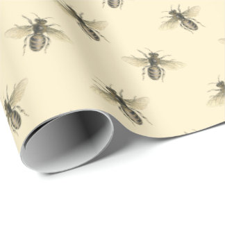 Papel De Regalo Abejas de miel de enjambre Abeja Decoupage Amarill