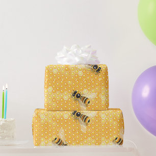 Papel De Regalo Abejas de miel en modelo de abeja brillante
