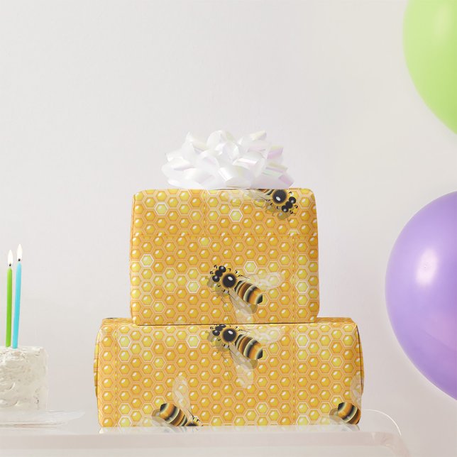 Papel De Regalo Abejas de miel en modelo de abeja brillante (Subido por el creador)