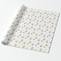 Papel de regalo Abejas y Corazones Lindos