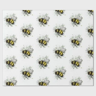 Papel De Regalo Abejorro Volador, Dibujo Digital a Mano Alzada de 