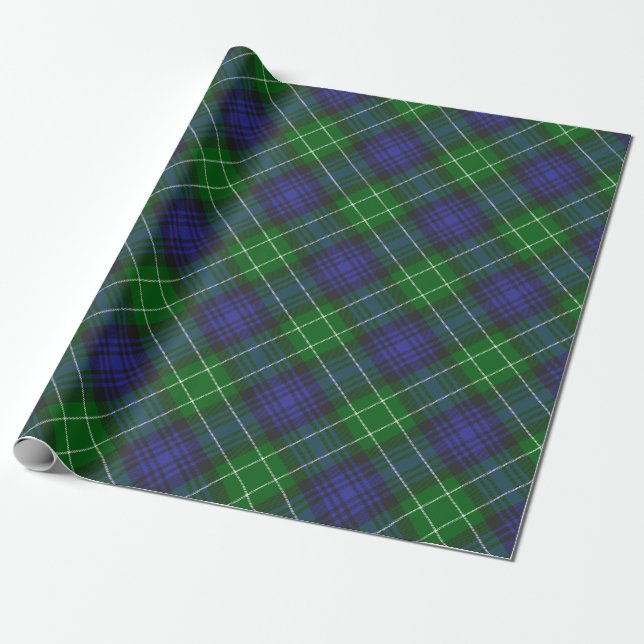 Papel De Regalo Abercrombie Blue Green Tartan Plaid Scottish (Desenrollado)