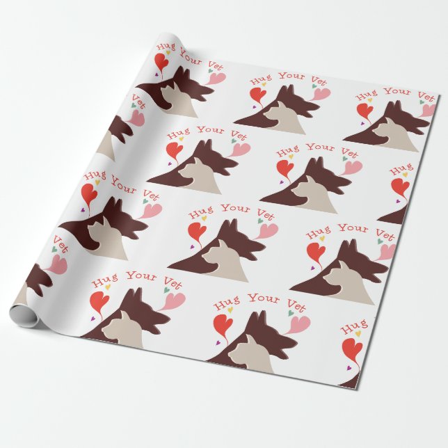 Papel De Regalo Abrace a su veterinario (Desenrollado)