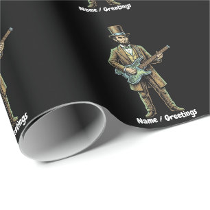 Papel De Regalo Abraham Lincoln tocando Guitarra sin cabeza en blo