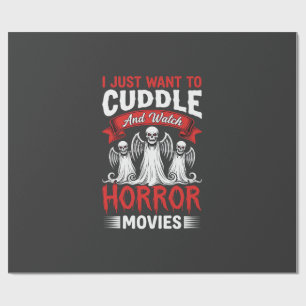 Papel De Regalo Abraza y mira películas de terror Esqueleto Hallow