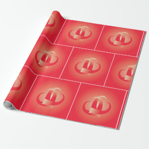 Papel De Regalo abrazo de corazones de coral