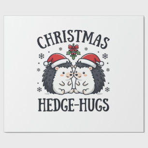 Papel De Regalo Abrazos de Navidad Erizo Lindo Diseño de Vacacione