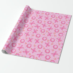 Papel De Regalo Abrazos y besos rosados de XOXO Valentines