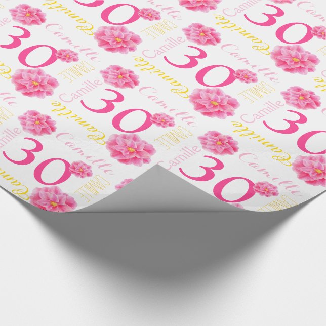 Papel De Regalo Abrigo del cumpleaños del nombre de la flor de la (Esquina)