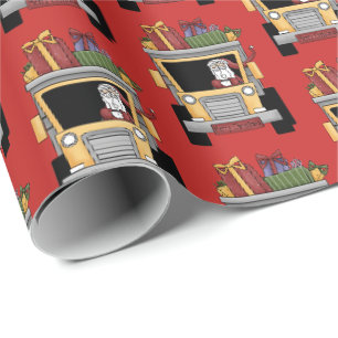 Papel De Regalo Abrigo del fiesta de Santa del camión volquete de