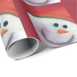 Papel De Regalo Abrigo del navidad del hombre de la nieve de los