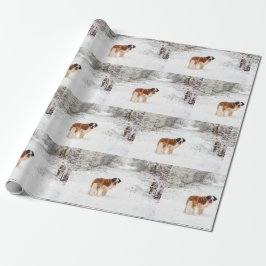 Papel De Regalo Abrigo del navidad del perro de St Bernard