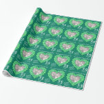 Papel De Regalo Abrigo esmeralda de la foto del aniversario de<br><div class="desc">Papel de embalaje del aniversario de boda en verde. Personalice este papel del aniversario con su propio nombre de la foto y del padre y año del aniversario. Lee actualmente a un aniversario feliz asombroso de la mamá y del papá 55 años. El efecto hermoso de las piedras de la...</div>