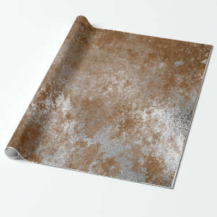 Papel De Regalo Abrigo marrón de plata apenado del moho de Brown