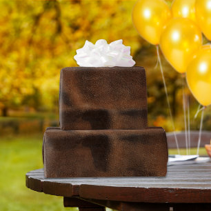 Papel De Regalo Abrigo parecido a cuero marrón