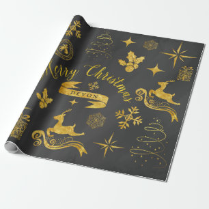 Papel De Regalo Abrigo personalizado del navidad de la pizarra del